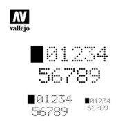 Vallejo Digital Numbers Stencils Miscellaneous Detailing Item All Scales #st-sf004