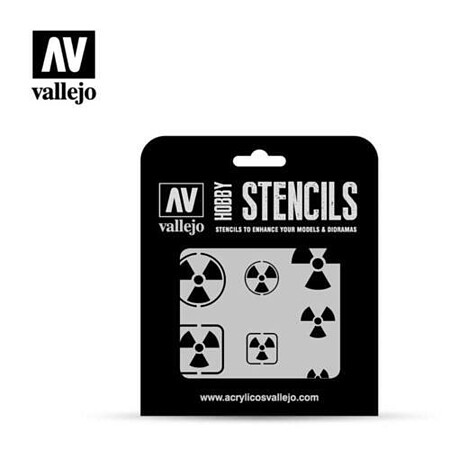 Vallejo Radioactivity Signs Stencils Miscellaneous Detailing Item All Scales #st-sf005