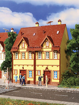 Vollmer Semi-Detached Yellow Stucco House Kit 2 Pack HO Scale Model Railroad Building #3844