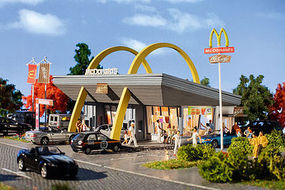 Vollmer McDonald's Restaurant w/McDrive Kit HO Scale Model Railroad Building #43634