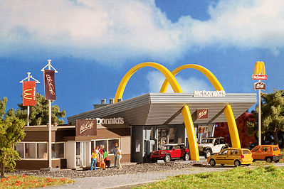 Vollmer McDonalds Restaurant w/McCafe Kit HO Scale Model Railroad Building #43635