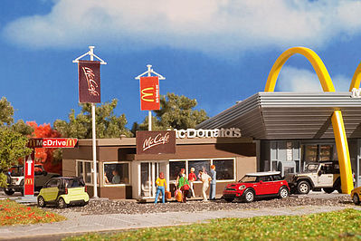 Vollmer McCafe (McDonalds Coffee House) Kit HO Scale Model Railroad Building #43636