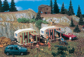 Vollmer Camper Trailers (2) HO Scale Model Railroad Vehicle #45145