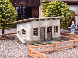 Vollmer Shed with Wood Fence Kit N Scale Model Railroad Building #47709