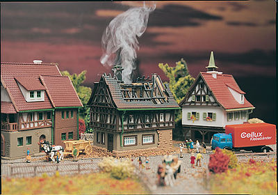 Vollmer House on Fire Z Scale Model Railroad Building #49538