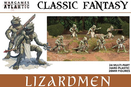 Wargames Fantasy Lizardmen (24) Plastic Model Multipart Fantasy Military Figure Kit #cf5
