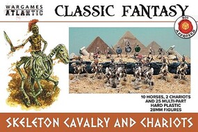 Wargames 28mm Classic Fantasy- Skeleton Cavalry (25) & Chariots (2) w/Horses (10)