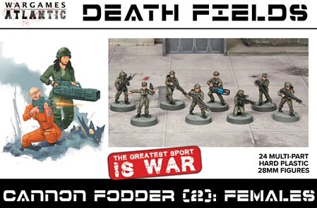 Wargames Death Fields Cannon Fodder Females (24) Plastic Model Multipart Military Figure Kit #df6