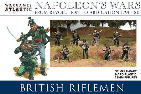 Wargames Napoleons Wars 1976-1815 British Riflemen (32) Plastic Model Military Figures #nw2