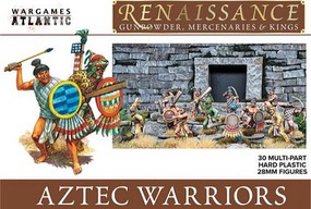 Wargames Renaissance Aztec Warriors (30) Plastic Model Multipart Military Figures Kit #rn2