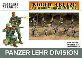 Wargames World Ablaze WWII Panzer Lehr Division (30) Plastic Model Multipart Military Figures #wa2