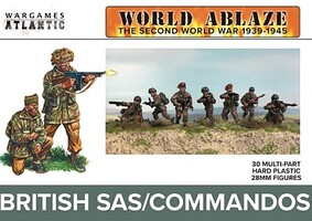 Wargames World Ablaze WWII British SAS/Commandos (30) Plastic Model Multipart Military Figures Kit #wa5