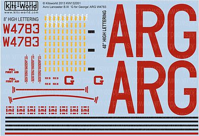 Warbird Avro Lancaster B III G for George ARG W4783 Plastic Model Aircraft Decal 1/32 Scale #132051