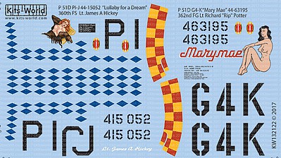 Warbird P51D Lullaby for a Dream & Marymae for RVL Plastic Model Aircraft Decal 1/32 Scale #132122