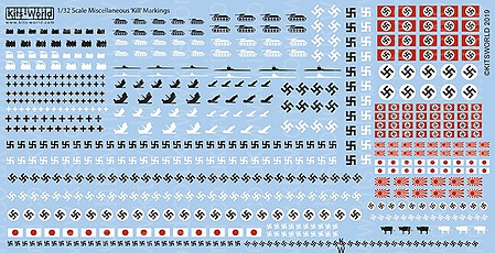 Warbird Various Generic Kill Markings Plastic Model Aircraft Decal 1/32 Scale #132141