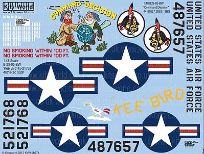 Warbird B29 Command Decision, Kee Bird Plastic Model Aircraft Decal 1/48 Scale #148074