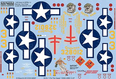 Warbird B25J Devil Dog, 1 For the Gipper Plastic Model Aircraft Decal 1/48 Scale #148097