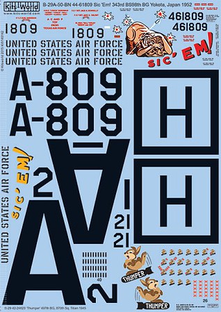 Warbird B29 Thumper 497th Titian 1945 Plastic Model Aircraft Decal 1/48 Scale #148142
