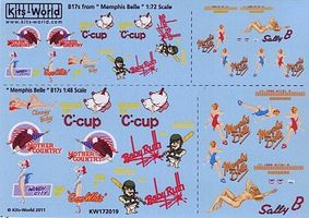 Warbird B17s Assorted Decals Plastic Model Decal Kit 1/48 1/72 Scale #172019