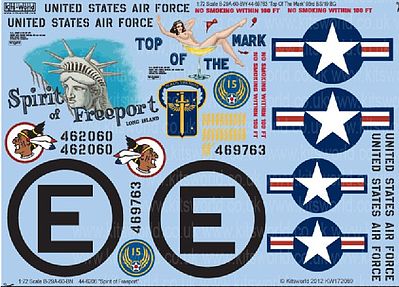 Warbird B29 Top of the Mark, Spirit of Freeport Plastic Model Aircraft Decal 1/72 Scale #172069