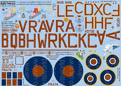 Warbird Avro Lancaster B- VII Lincolnshire Decals Plastic Model Decal Kit 1/72 Scale #172120