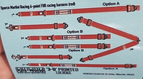 Warbird 3D Color Martini 6-Point FHR Seatbelt/Harness Red Plastic Model Acc. Kit 1/24 #3124018