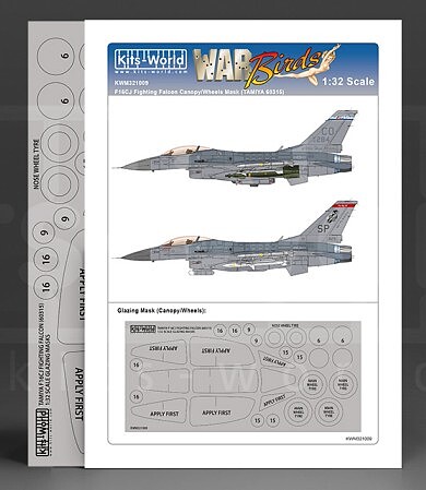 Warbird F16CJ Block 50 Falcon Canopy/Wheels Mask Plastic Model Aircraft Acc. Kit 1/32 #321009