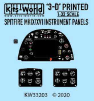 Warbird 3D Color Instrument Panels Spitfire Mk IX/XVI Plastic Model Aircraft Acc Kit 1/32 #33203
