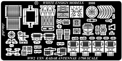 White-Ensign WWII USN Radars Plastic Model Ship Accessory 1/700 Scale #789