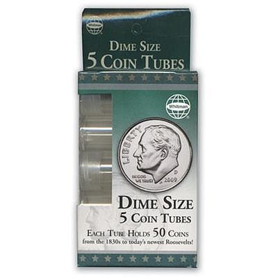 Whitman Dime Size Coin Tubes Coin Collecting Book and Supply #2891