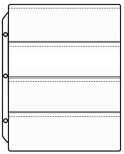 Whitman 4-Pocket Plastic (2-3/4x6-3/4) 3-Hole Full-View Pages Displays Paper Money, (8-1/2x11 Page) (5/Pk)