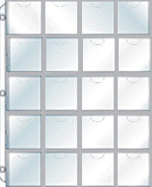 Whitman 20-Pocket Plastic (2x2) 3-Hole Full-View Pages Displays Cardboard Coin Holders, (8-1/2x11 Page) (5/Pk)