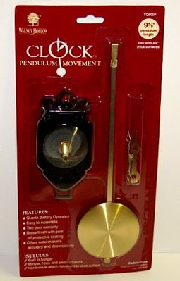 Walnut-Hollow 3/4 Shaft Clock Movement with Pendulum & Hands Clock Making Kit #800