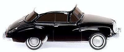 Wiking DKW Coupe Assembled Black & White HO Scale Model Railroad Vehicle #12501