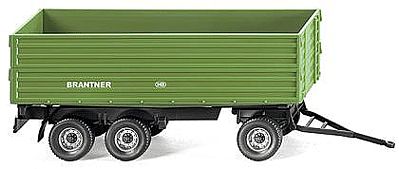 Wiking Brantner 3-Axle Farm Trailer Assembled Pea Green HO Scale Model Railroad Vehicle #38812