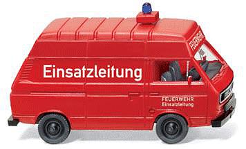 Wiking Volkswagen T3 Van Fire Service Red & German Lettering HO Scale Model Railroad Vehicle #60121