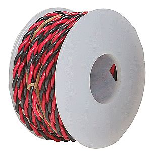 Gavitt 22 Gauge Waxed Cloth Covered Push Back Wire – 50 Feet – Black Tinned – Model Train