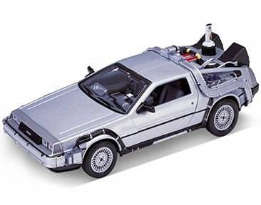 Welly-Diecast DeLorean Time Machine Back To The Future II (Met. Silver) Diecast Model 1/24 scale #22441