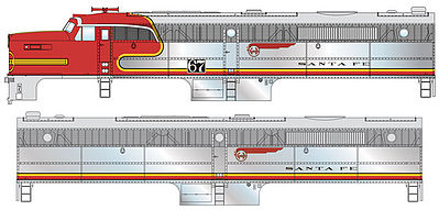WalthersMainline Alco PA PB Set Sound & DCC Santa Fe #67L, 71A HO Scale Model Train Diesel Locomotive #20064