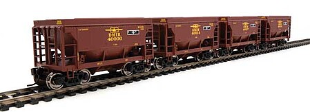 WalthersMainline 24 Minnesota Taconite Ore Car Set (4) - DMIR - T-Bird HO Scale Model Train Freight Car #58070