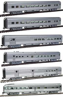 WalthersMainline Streamlined Passenger Set - 7 Cars Chicago, Burlington & Quincy (silver, black)