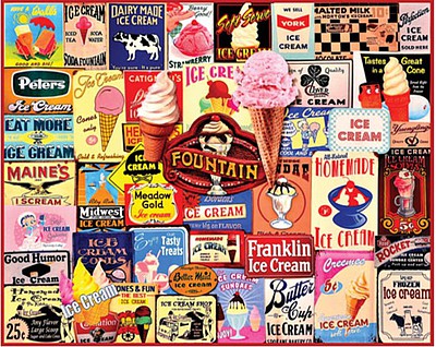 WhiteMount Ice Cream Logos Collage Puzzle (1000pc)