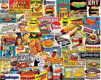 WhiteMount Burgers & Hot Dogs Collage Puzzle (1000pc)
