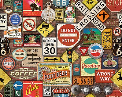 WhiteMount Road Trip Highway Signs Collage Puzzle (1000pc)