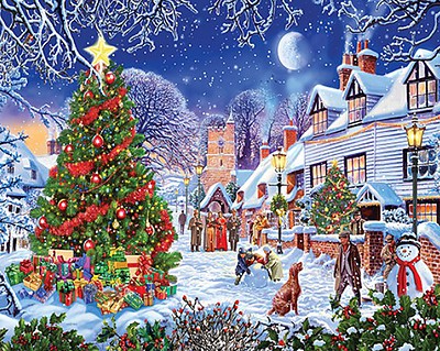 WhiteMount Village Christmas Tree Puzzle (1000pc)