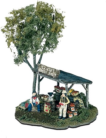 Woodland Ernies Fruit Stand HO Scale Mini-Scene Unpainted Metal Kit Model Railroad Building #109