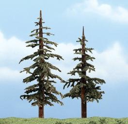 Woodland Lodgepole Pines 4-5 pkg(2) Ready Made Premium Trees Model Railroad Tree #1627