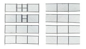 Woodland Chain Link Fence Kit 192' Scale Total with Gates, Hinges and Planter Pins O-Scale