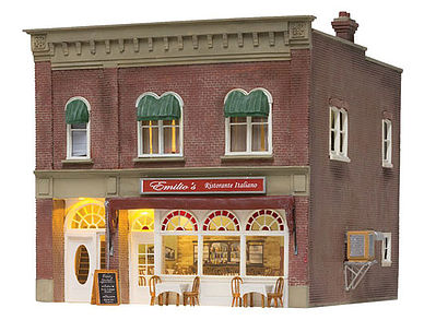 Woodland Emilios Italian Restaurant Built & Ready Structure HO Scale Model Railroad Building #5055