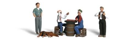 Woodland Scenic Accents Checker Players (4) HO Scale Model Railroad Figure #a1848